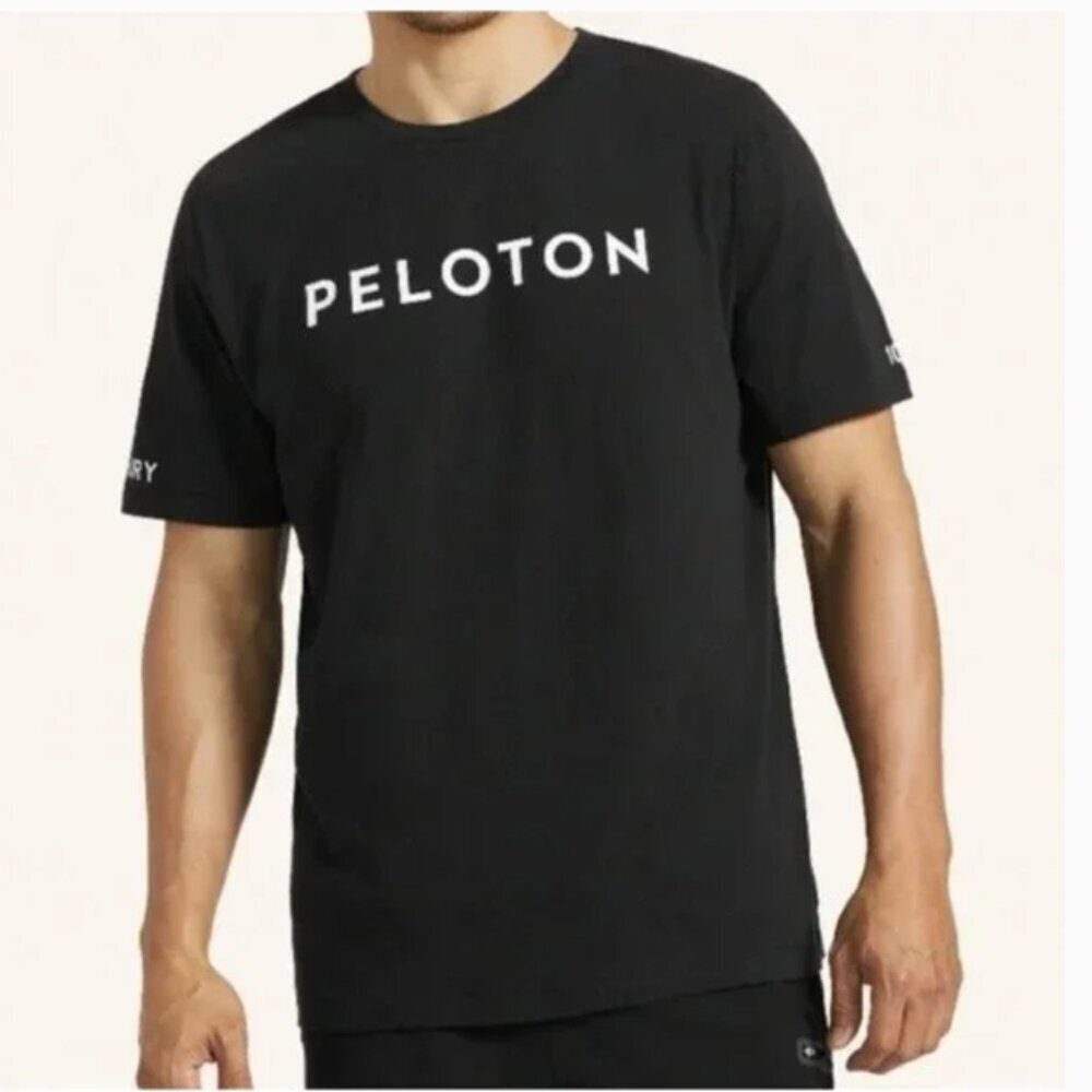 Peloton Unisex Size Small Century 100 Short Sleeve T-Shirt Black White Graphic